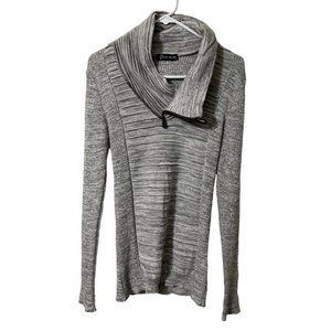 Lief Nelson Mens Cardigan Sweater Gray Zipper Size Large